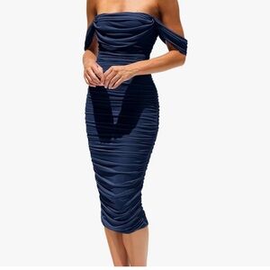 Navy wedding guest dress